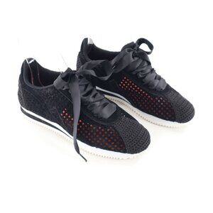 Poppy Crochet Sneaker Shoes Women's 6 Black Sporty Running Bohemian Contemporary